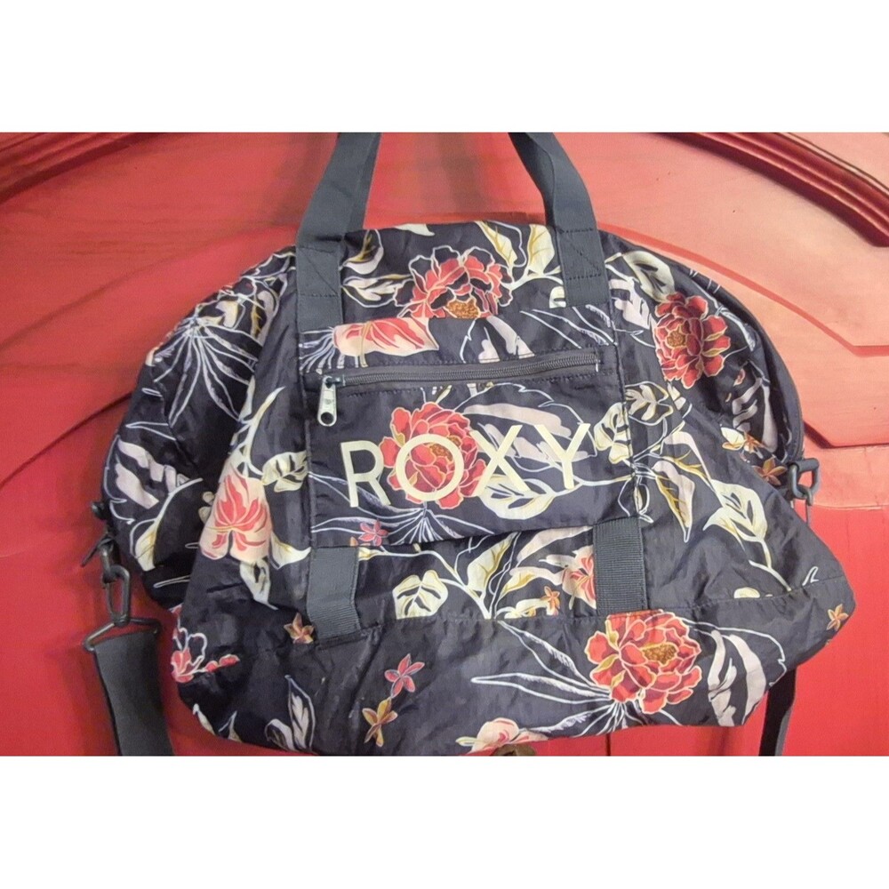 Roxy So Are You Floral Duffle Bag Weekend Travel Tote Gym Bag Excellent Cond.